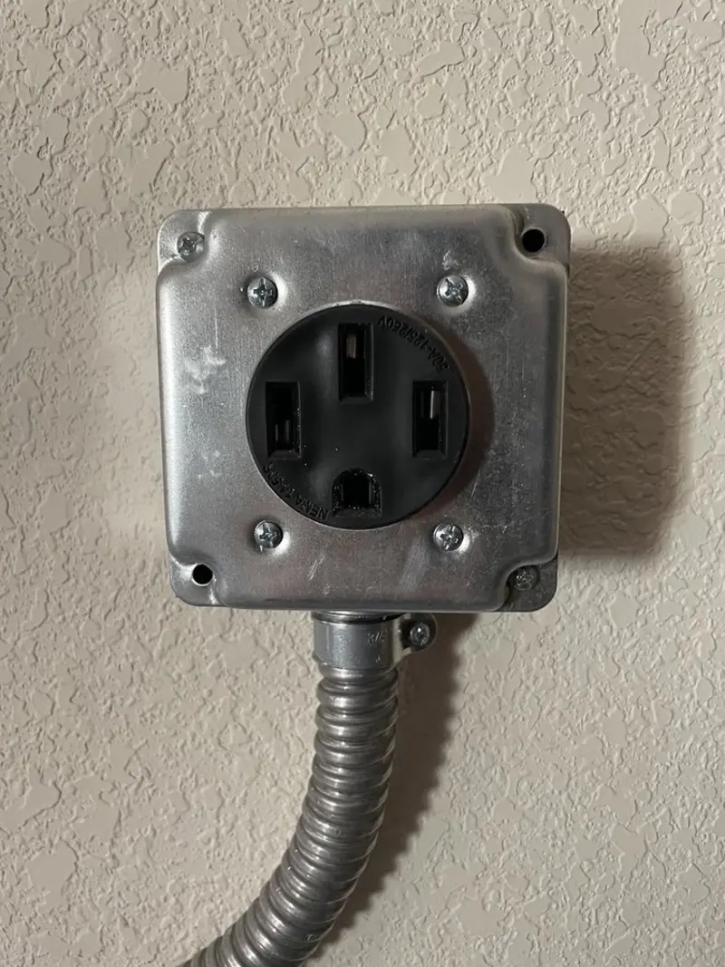 NEMA 14-50 outlet installed for Electrical Panel Upgrade in Johnston